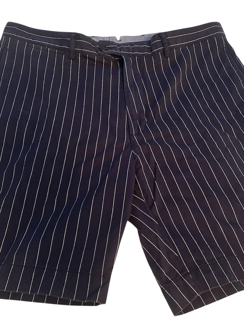 Daniel Cremieux Navy Pinstripe Flat-Front Shorts